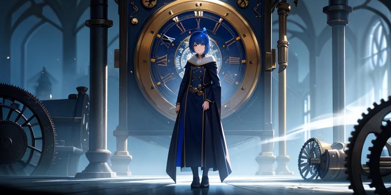 00259-3311980477-(Close-up_1.2), 1girl, solo, standing inside a fantasy clock tower, blue hair, white eyes, magician robes outfit, intricate back.png